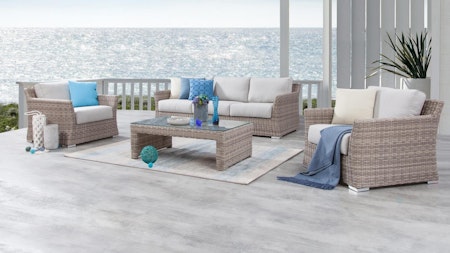 Savannah Outdoor Wicker Sofa Suite 3 + 1 + 1