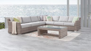 Savannah Outdoor Wicker Large Corner Lounge