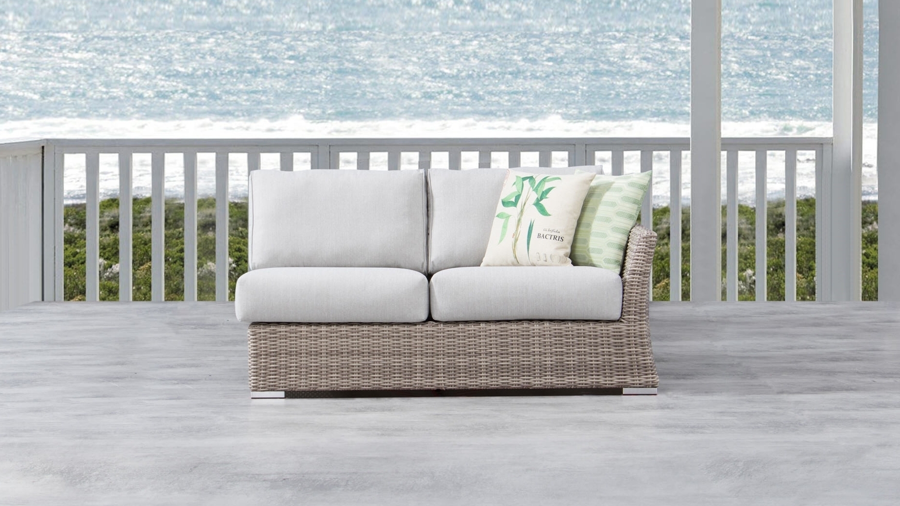 Savannah Outdoor Wicker Two Seat One Arm Module 5 Thumbnail