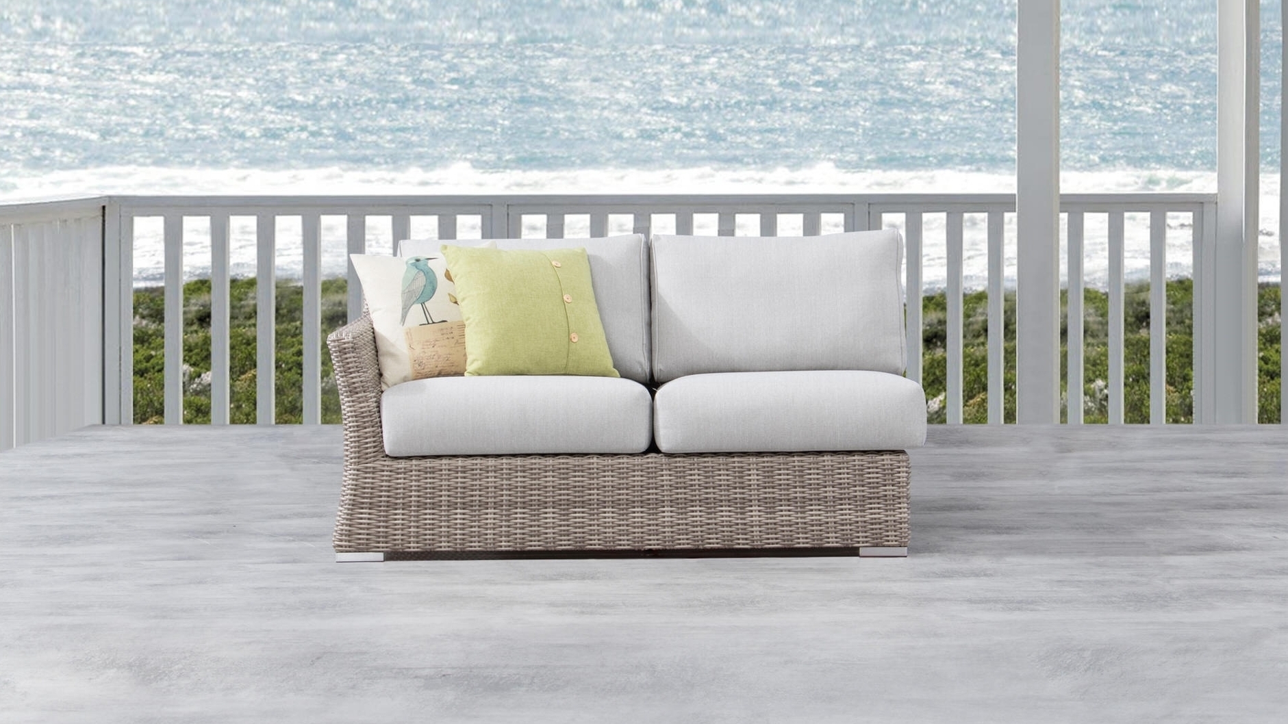 Savannah Outdoor Wicker Two Seat One Arm Module 5 Thumbnail