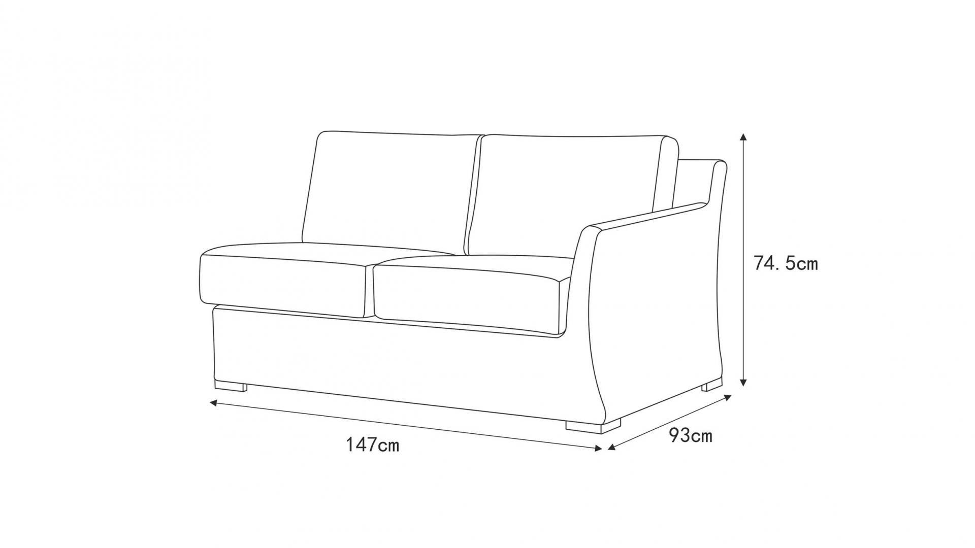 Savannah Outdoor Wicker Two Seat One Arm Module 5 Thumbnail