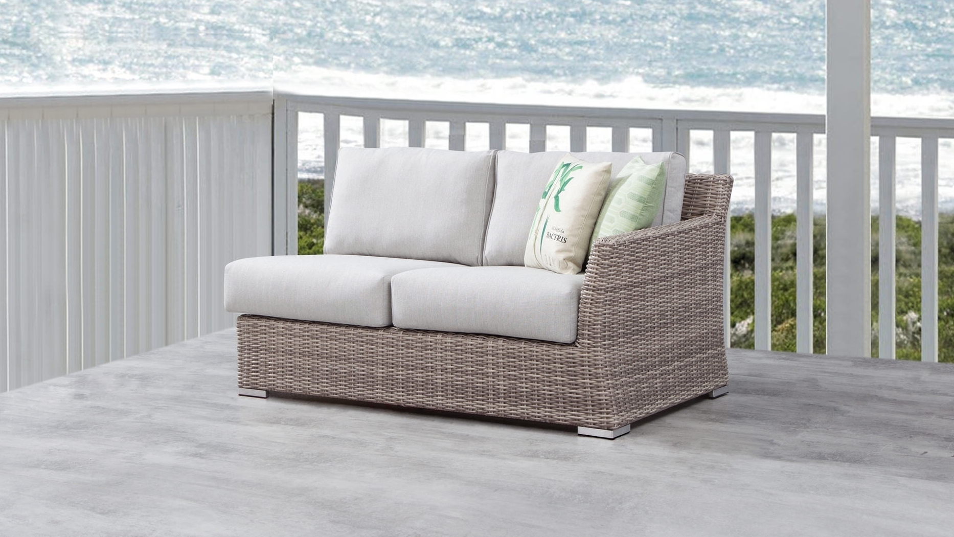 Savannah Outdoor Wicker Two Seat One Arm Module 5 Thumbnail