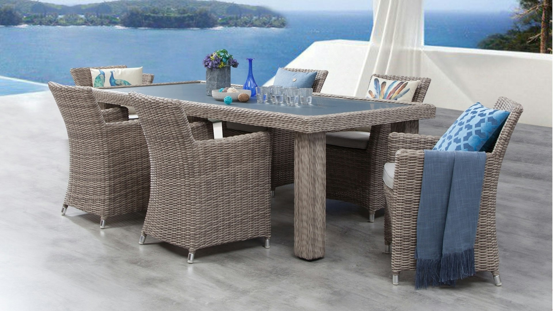 Savannah 7-piece Outdoor Wicker Dining Set - Lavita Furniture