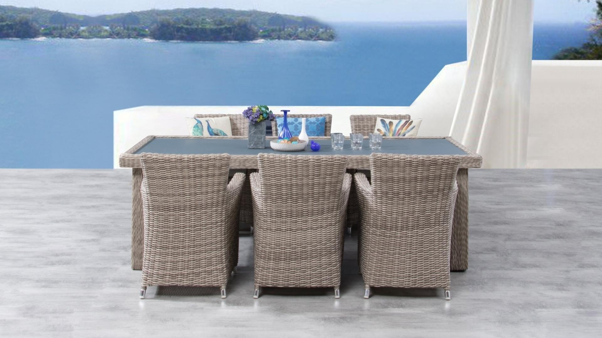 7 piece rattan cube set