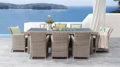 Savannah 9-Piece Outdoor Wicker Dining Set