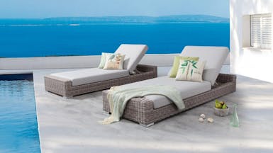 Savannah Outdoor Wicker Sun Lounge - Set of Two