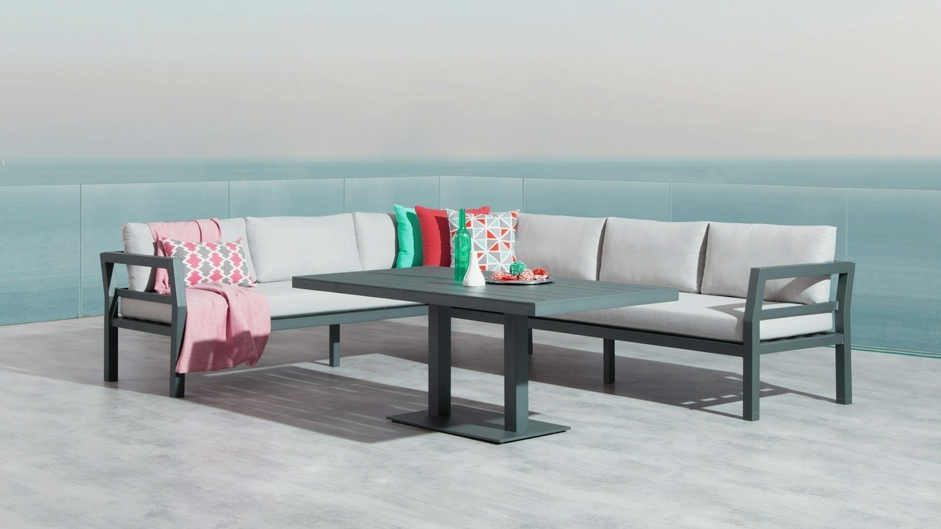 Bondi Black Outdoor Aluminium Lounge & Dining Combo - Lavita Furniture
