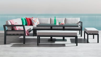 Bondi Black Outdoor Aluminium Lounge & Dining Combo