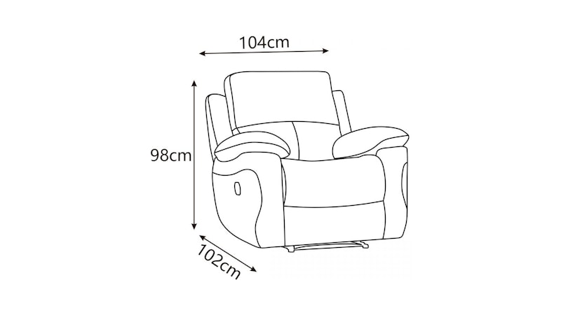 Balmoral Fabric Recliner Armchair Diagram