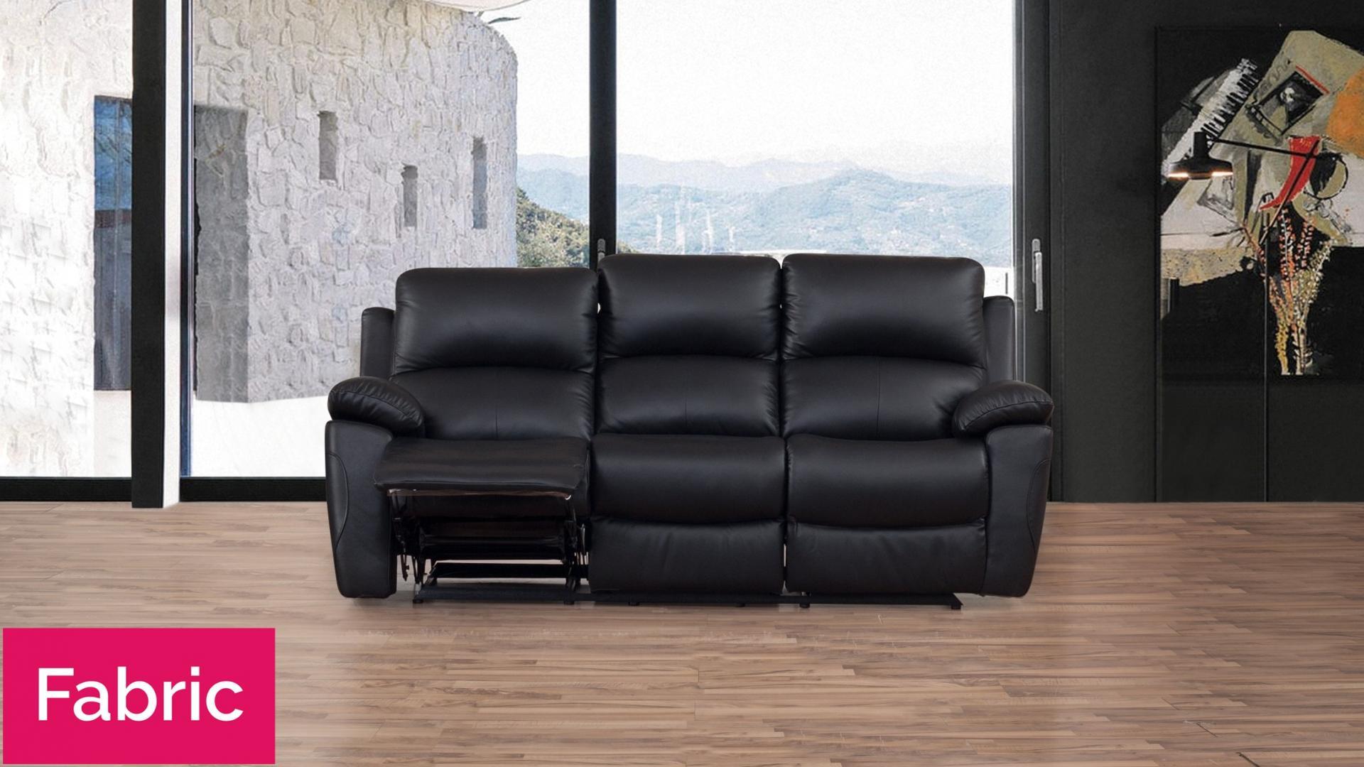 Lincoln Fabric Recliner Three Seater Sofa | Sofa Lab