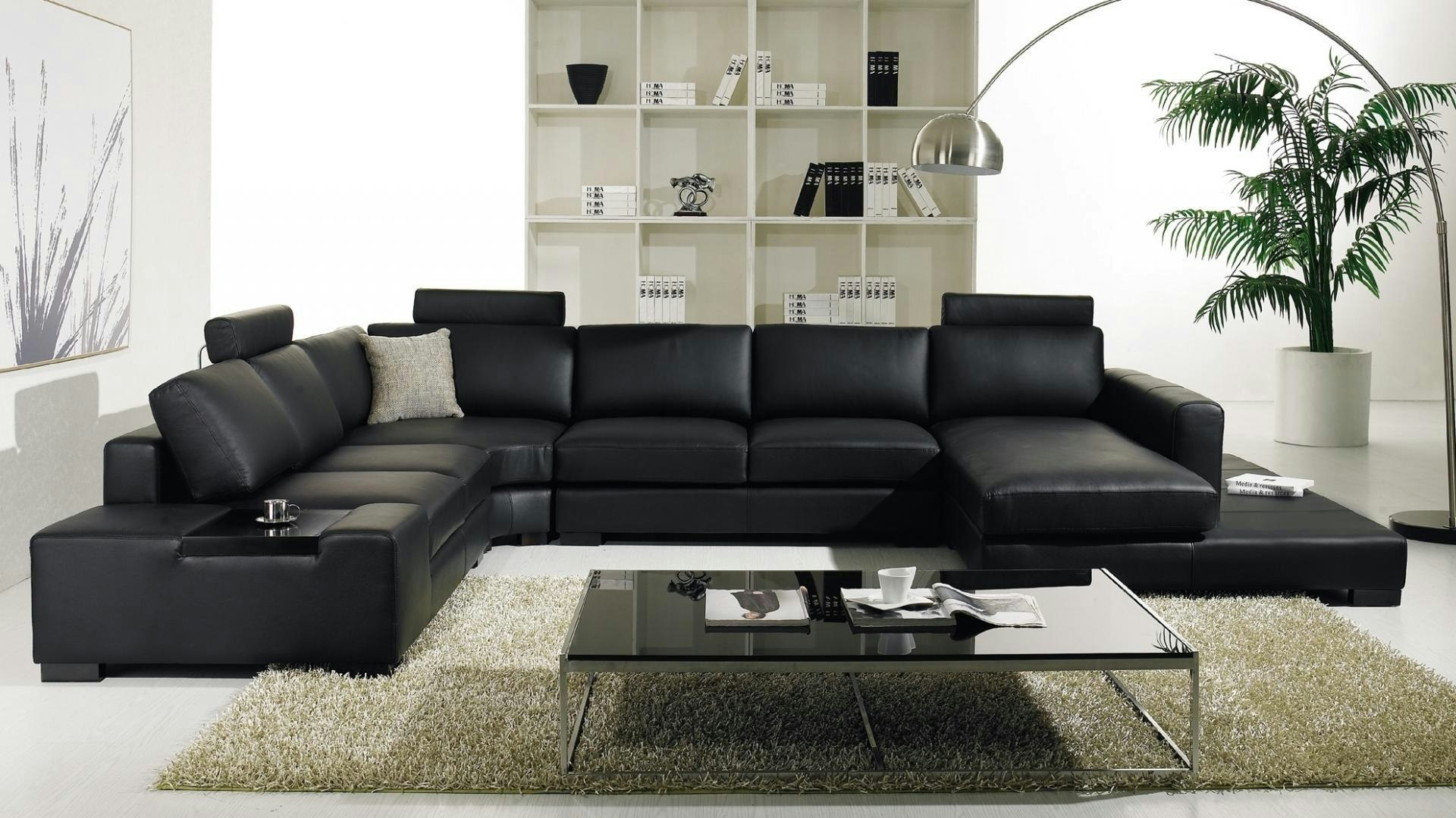 leather modular lounge with sofa bed
