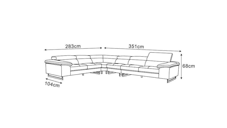 Boston Fabric Corner Lounge Option B - Lounge Life