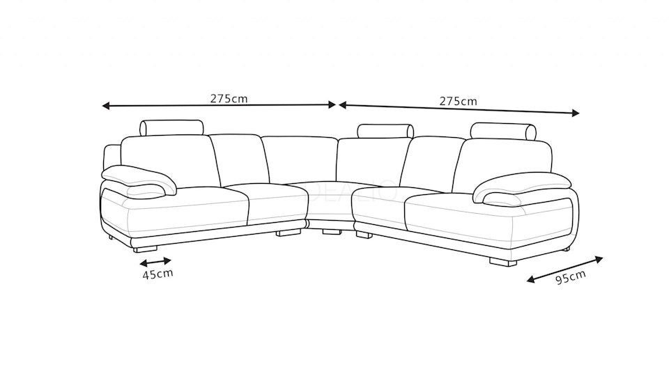 Juliet Fabric Corner Lounge Option A Diagram