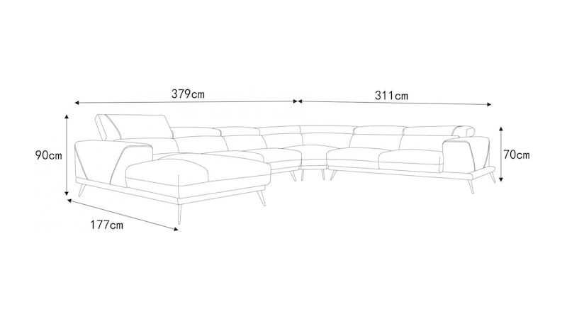 Laurence Leather Modular Lounge Option A Diagram
