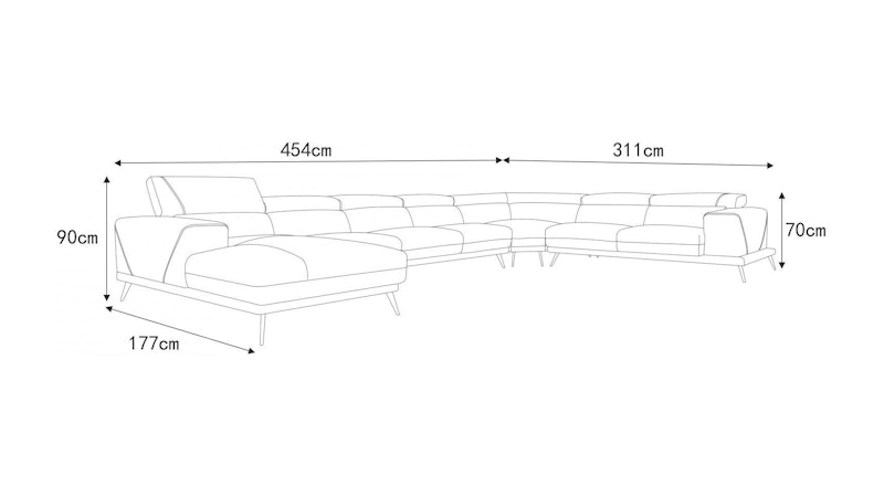 Laurence Leather Modular Lounge Option B Diagram