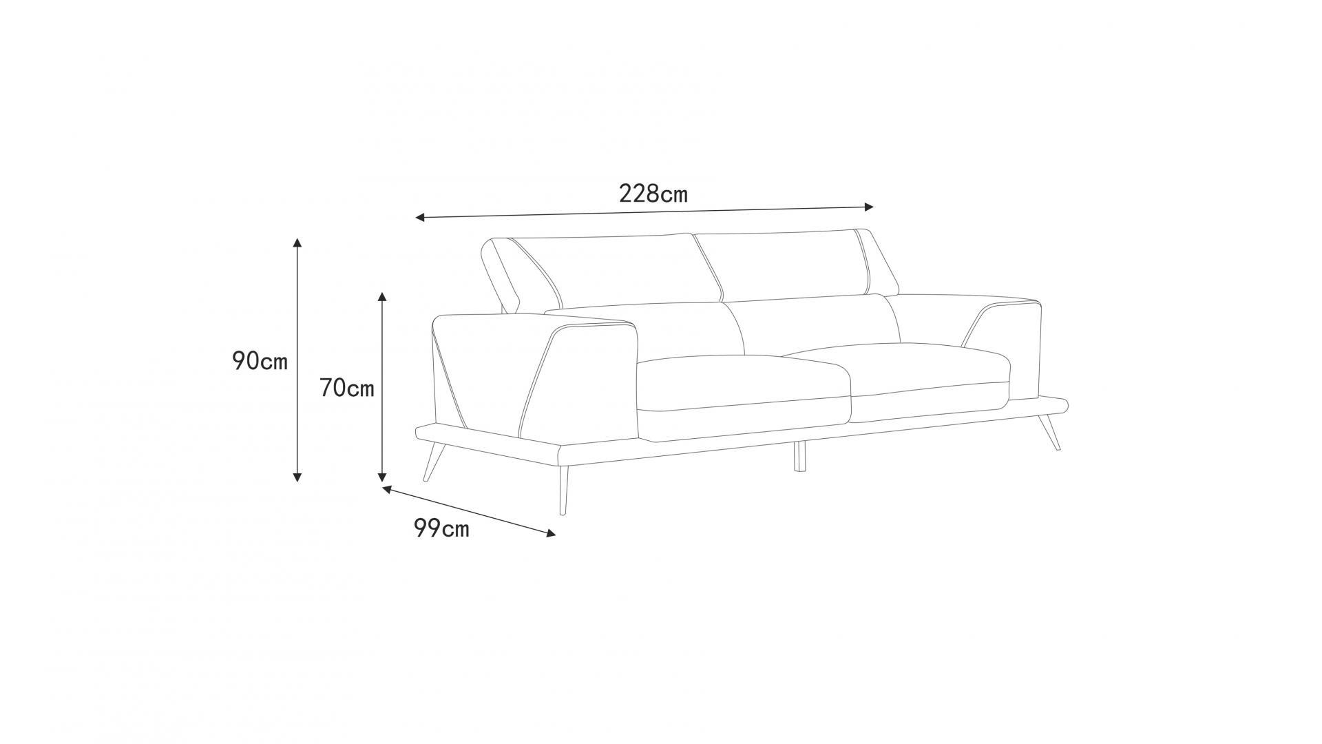 Laurence Leather Three Seat Sofa Lounge Life