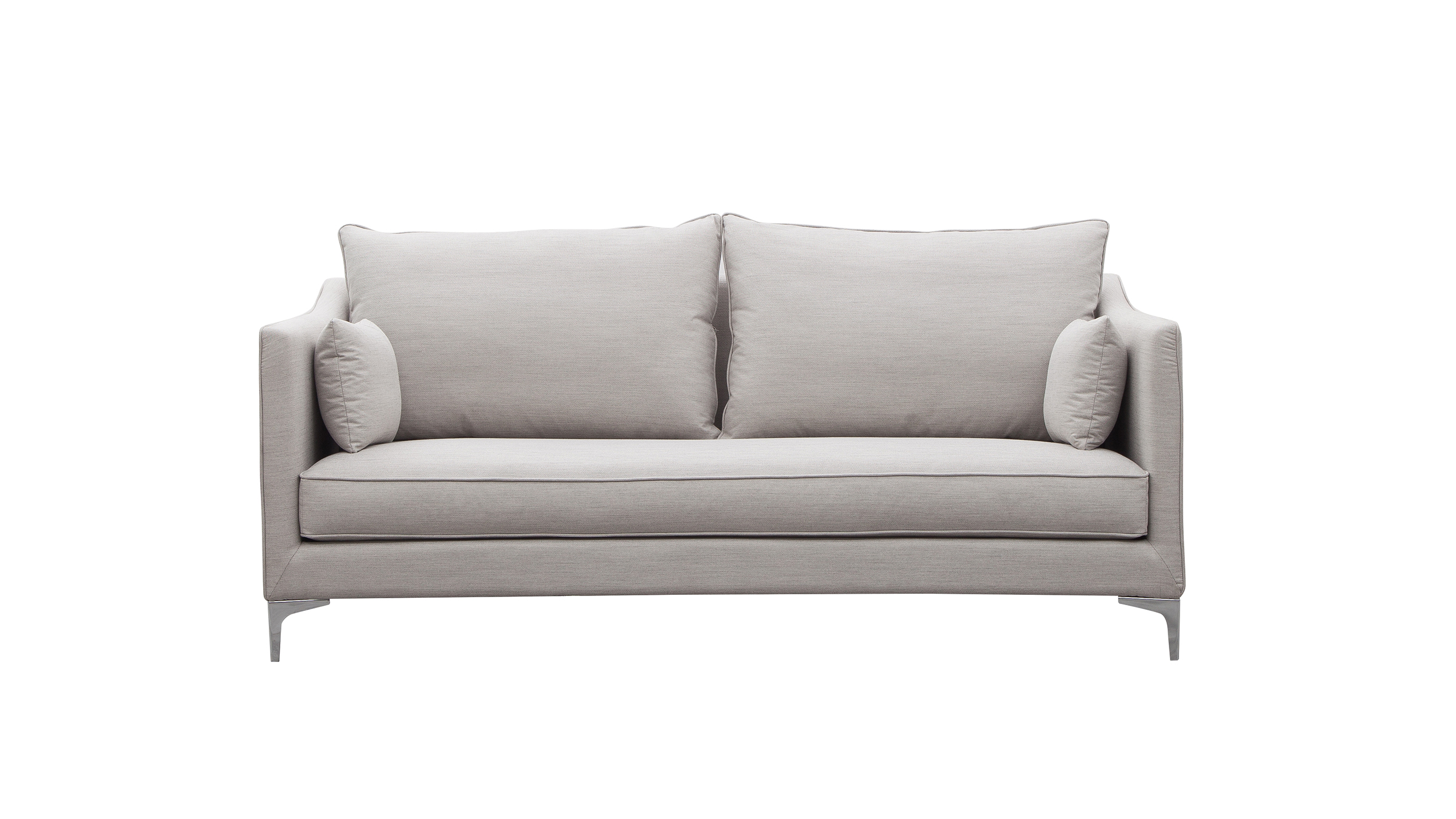 ADA Fabric Three Seat Sofa (Fabric- Gravity Sand ,leg-corner Leg  Chrome ,fill- Feather ,firmness- Soft - SKU1366092) 2