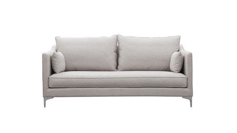 ADA Fabric Three Seat Sofa (Fabric- Gravity Sand ,leg-corner Leg  Chrome ,fill- Feather ,firmness- Soft) 2