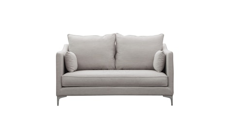 ADA Fabric Two Seat Sofa (Fabric- Gravity Sand ,leg-corner Leg  Chrome ,fill- Feather ,firmness- Soft) 2