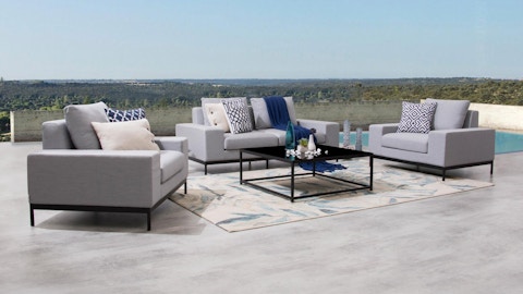 June Outdoor Fabric Sofa Suite 2 + 1 + 1 With Coffee Table 2
