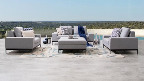 June Outdoor Fabric Sofa Suite 2 + 1 + 1 With Ottoman 2