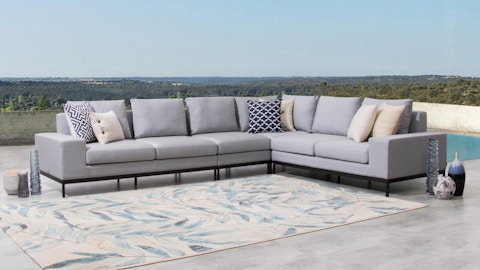 June Outdoor Fabric L Shaped Lounge 5 Thumbnail