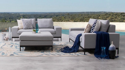 June Outdoor Fabric Sofa Suite 2 + 2 With Ottoman 1
