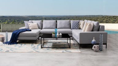 June Outdoor Fabric Modular Lounge With Coffee Table