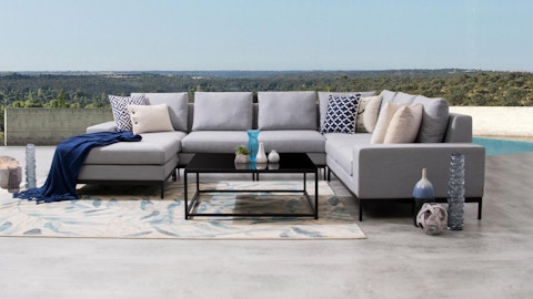 June Outdoor Fabric Modular Lounge With Coffee Table 1