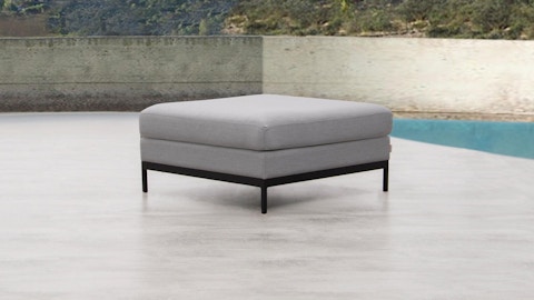 June Outdoor Fabric Corner Lounge With Ottoman 7