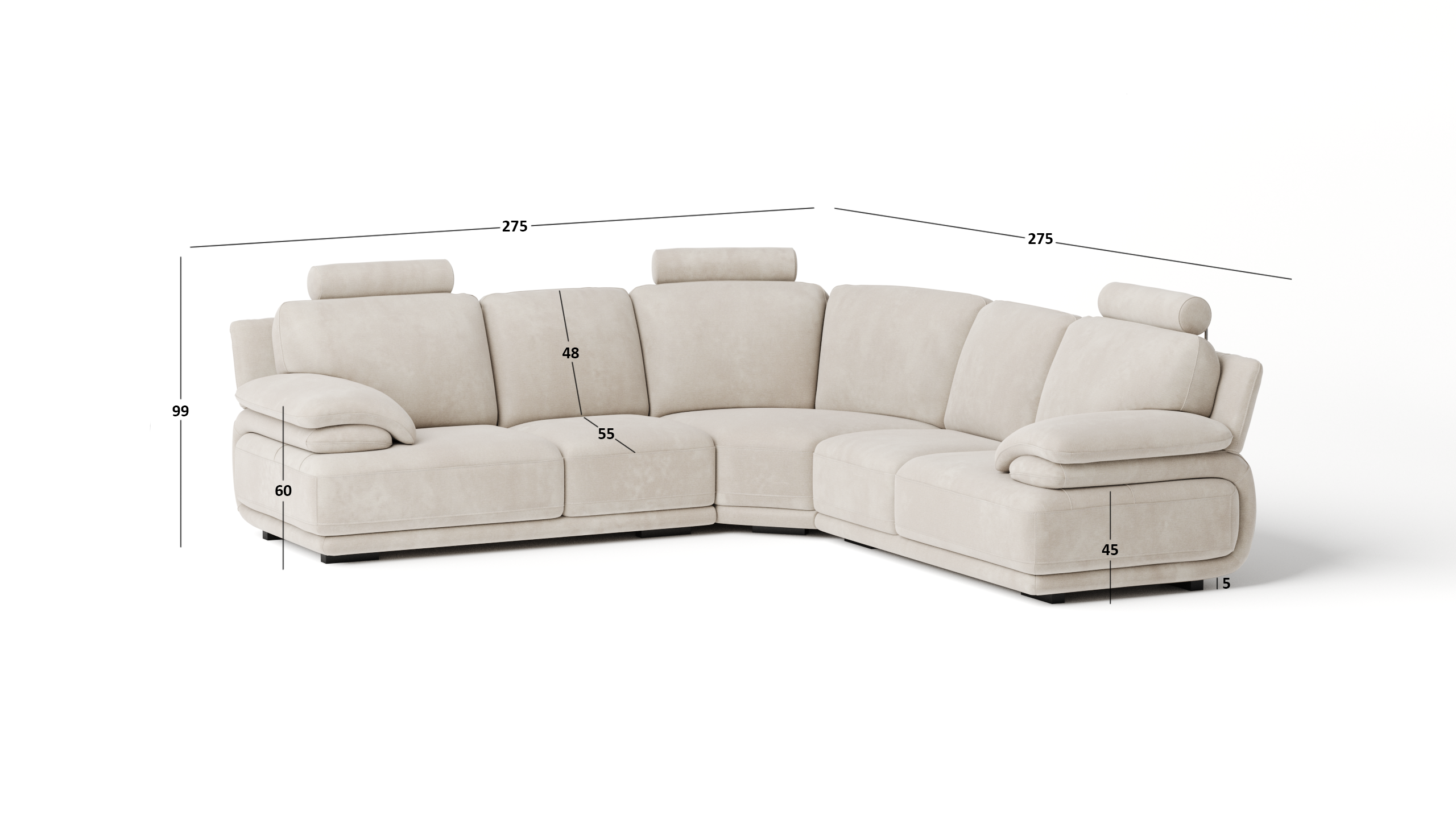 Juliet Fabric Corner Lounge Option A 7 Thumbnail