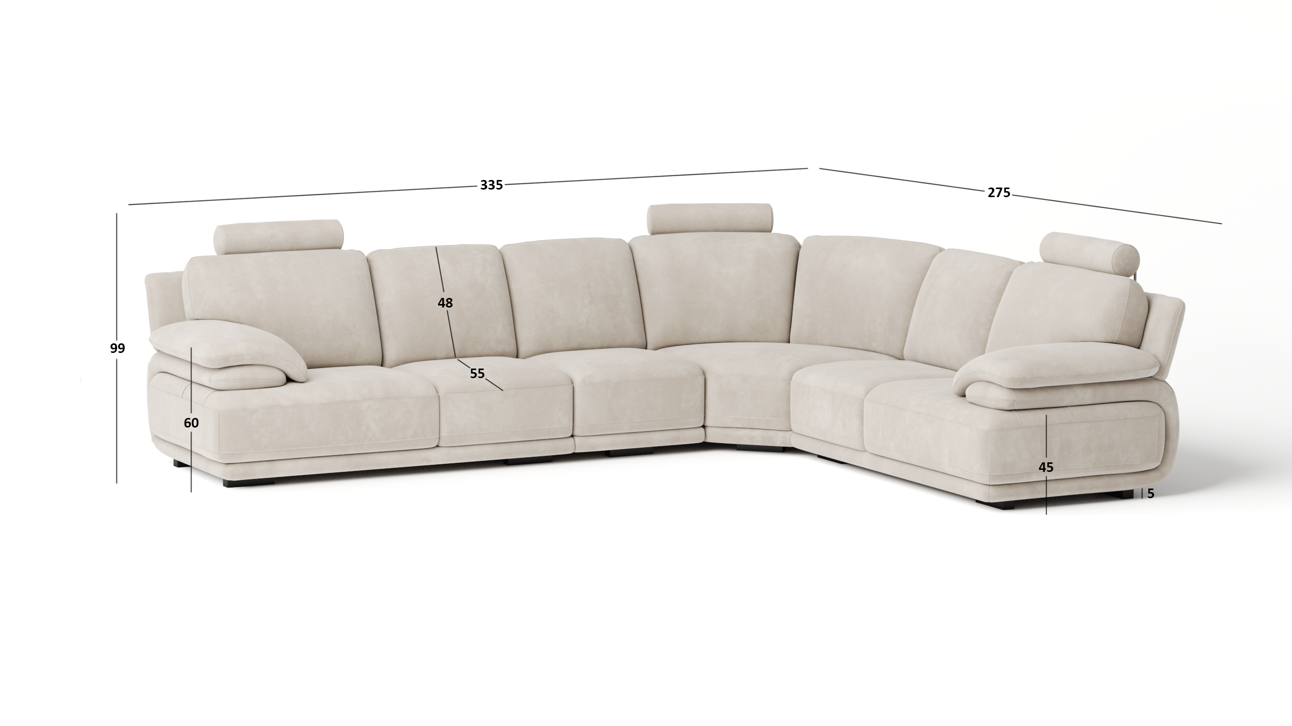 Juliet Fabric Corner Lounge Option B 6 Thumbnail