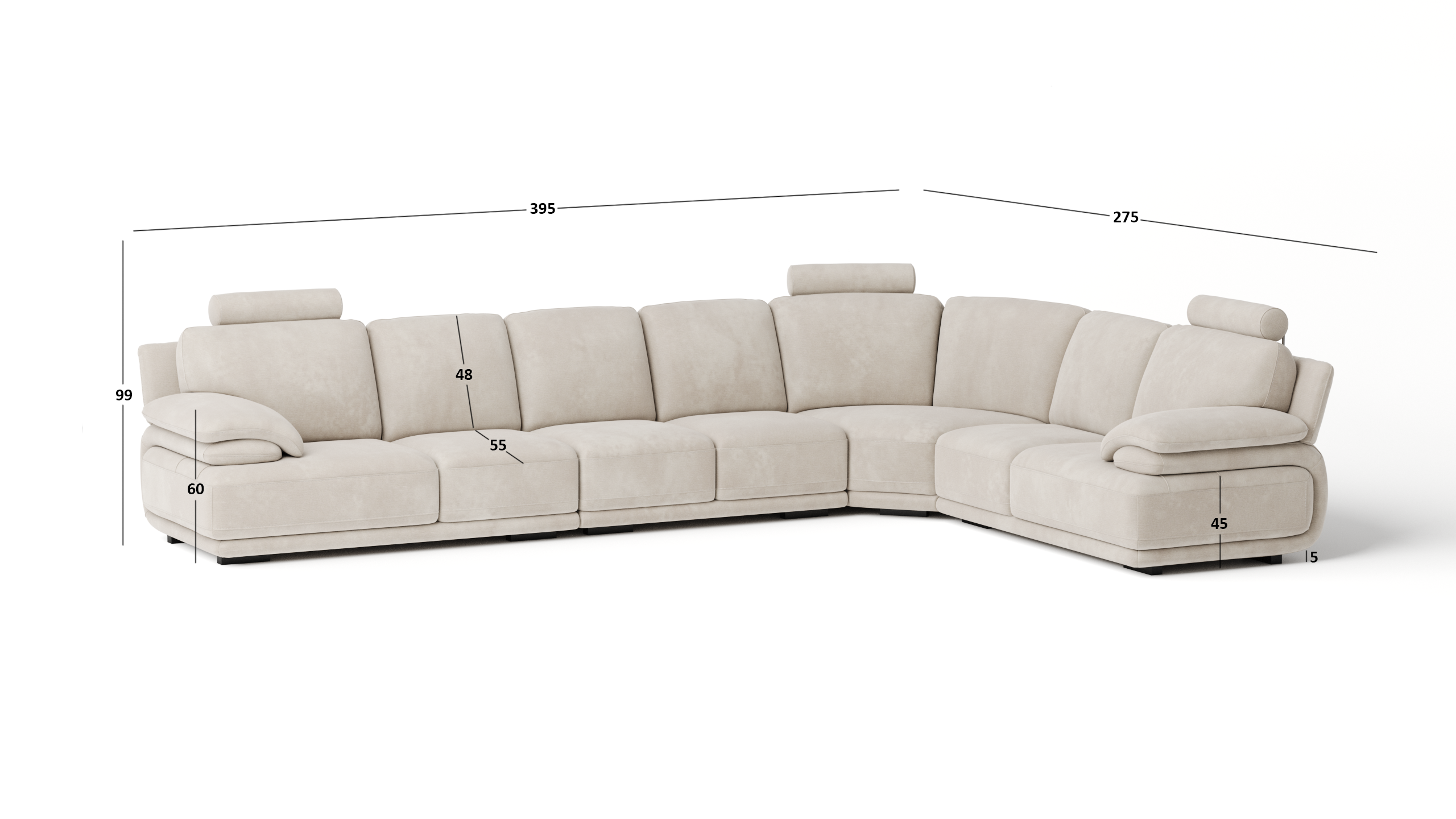 Juliet Fabric Corner Lounge Option C 6 Thumbnail