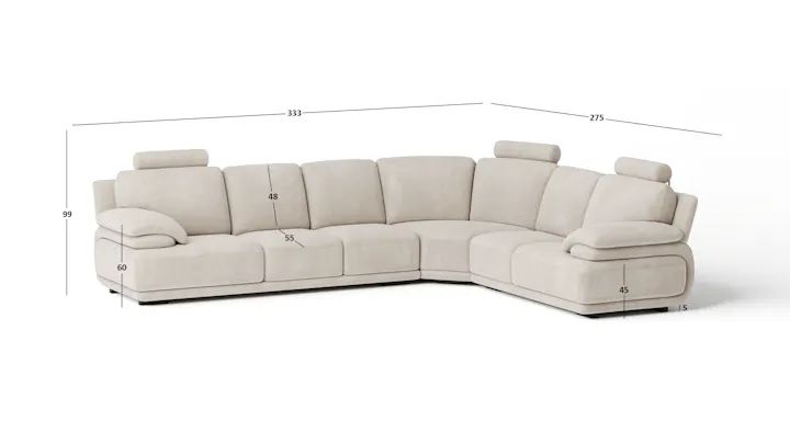 Juliet Fabric Corner Lounge Option D