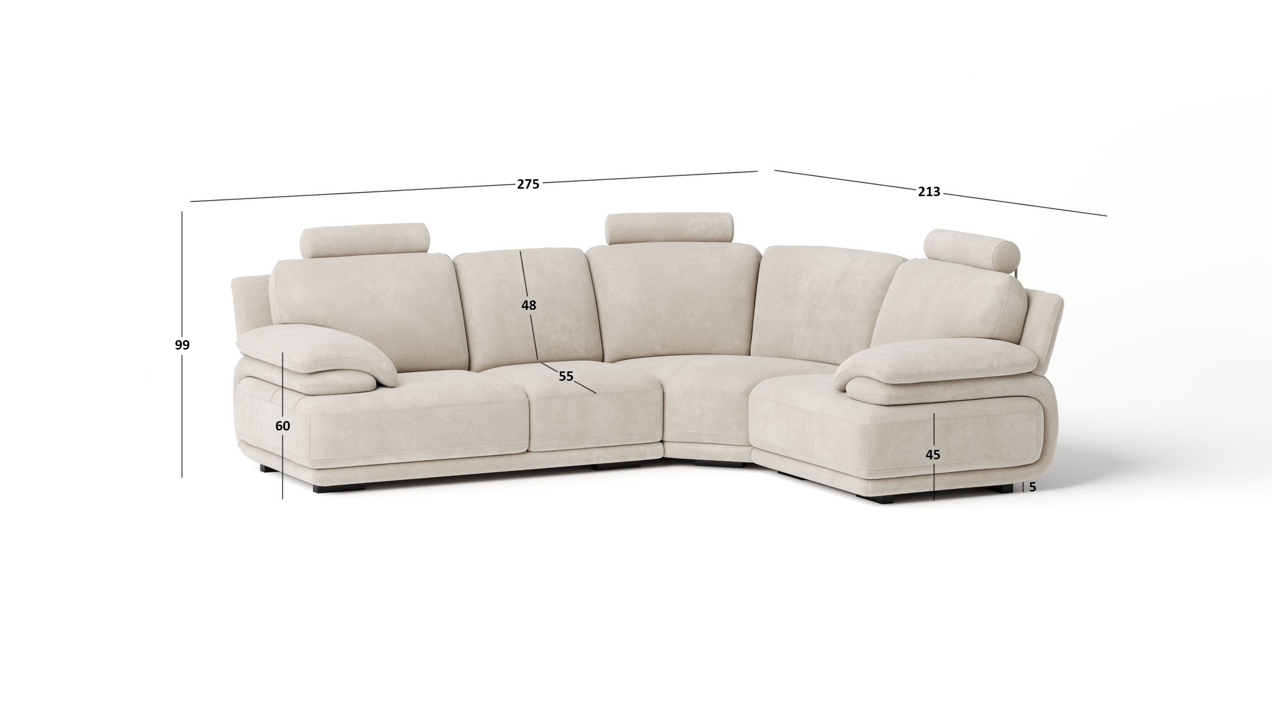 Juliet Fabric Corner Lounge Option E 5 Thumbnail