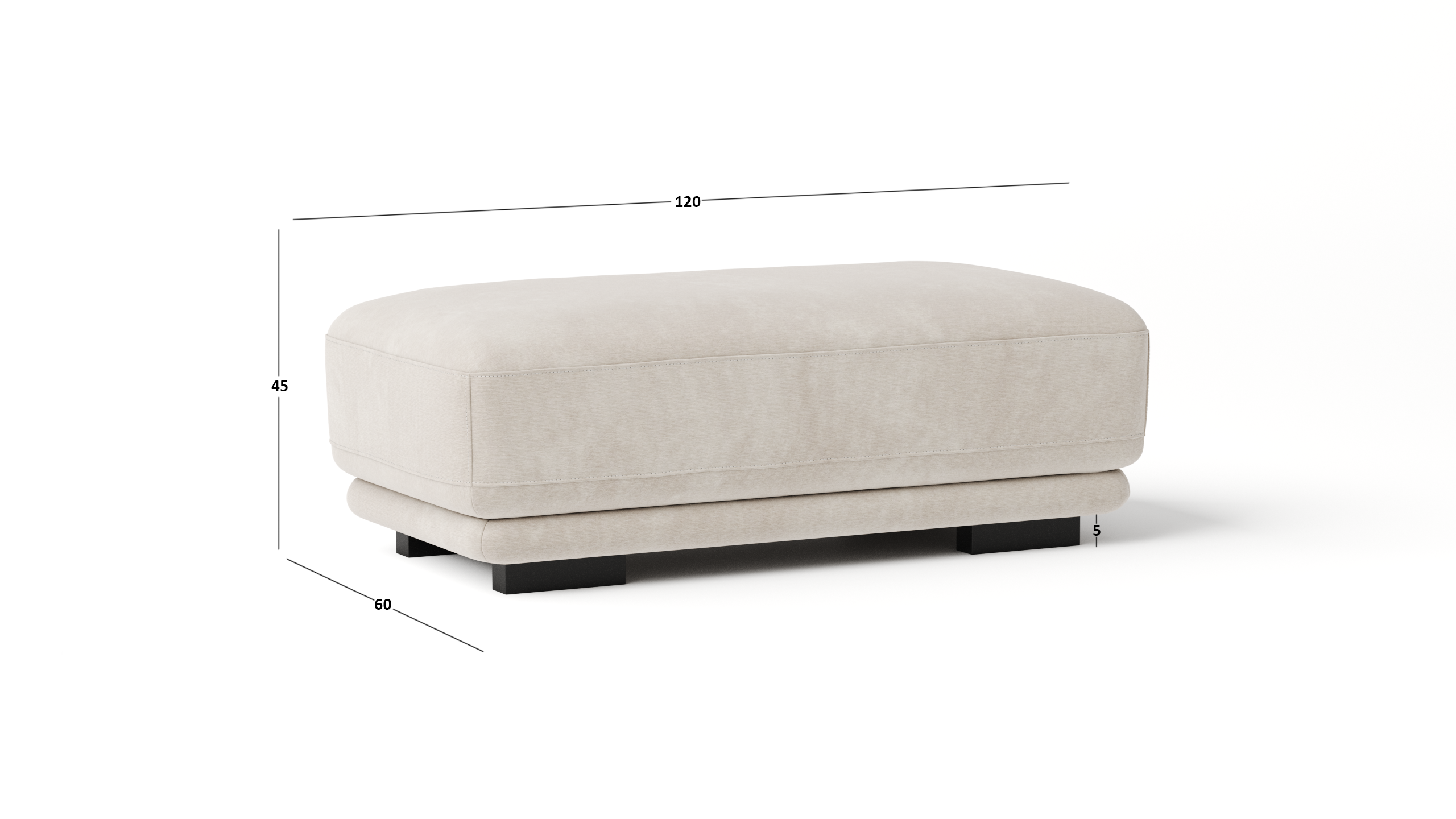 Juliet Fabric Ottoman 60x120x45 4 Thumbnail