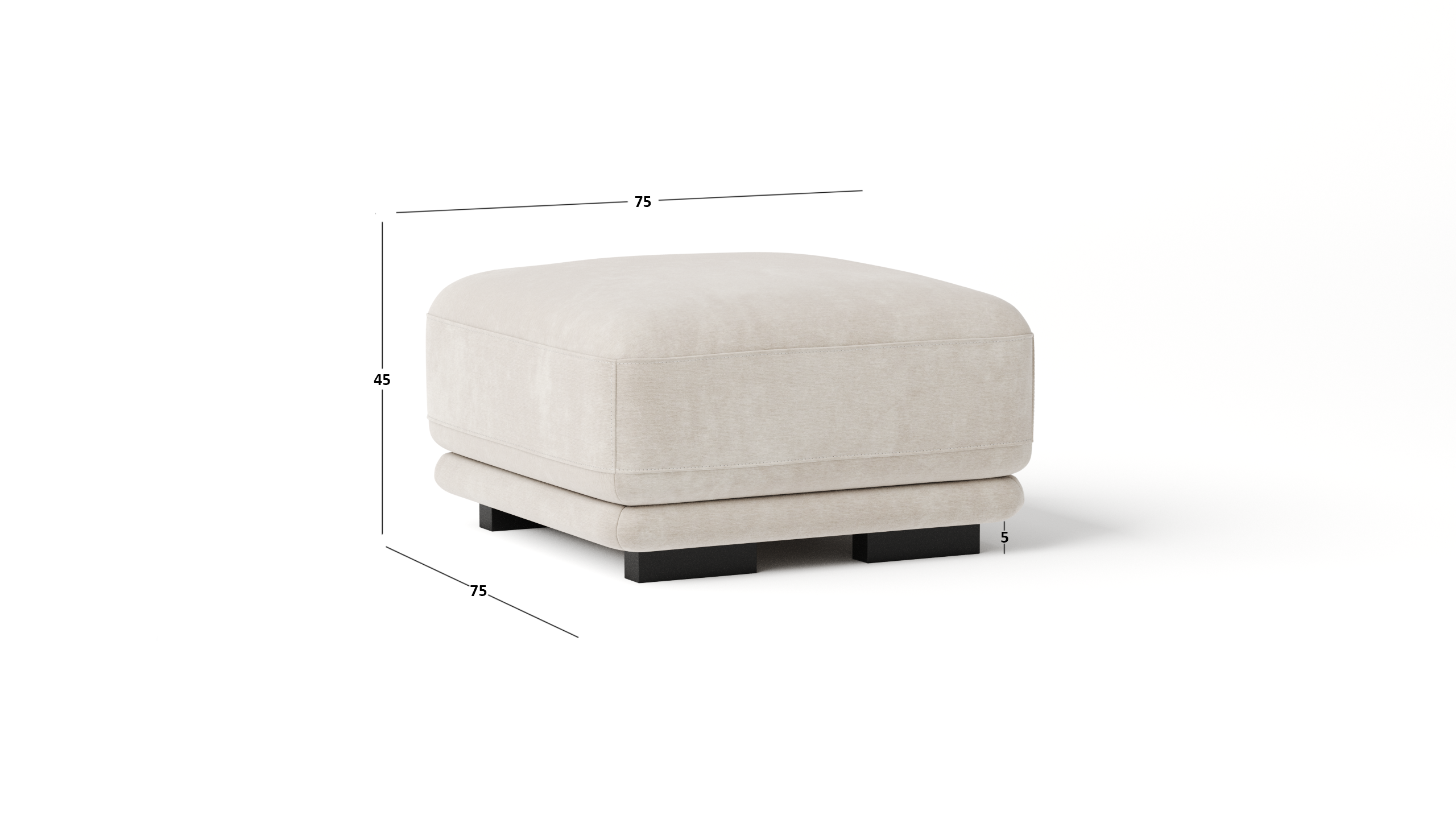 Juliet Fabric Ottoman 75x75x45 4 Thumbnail