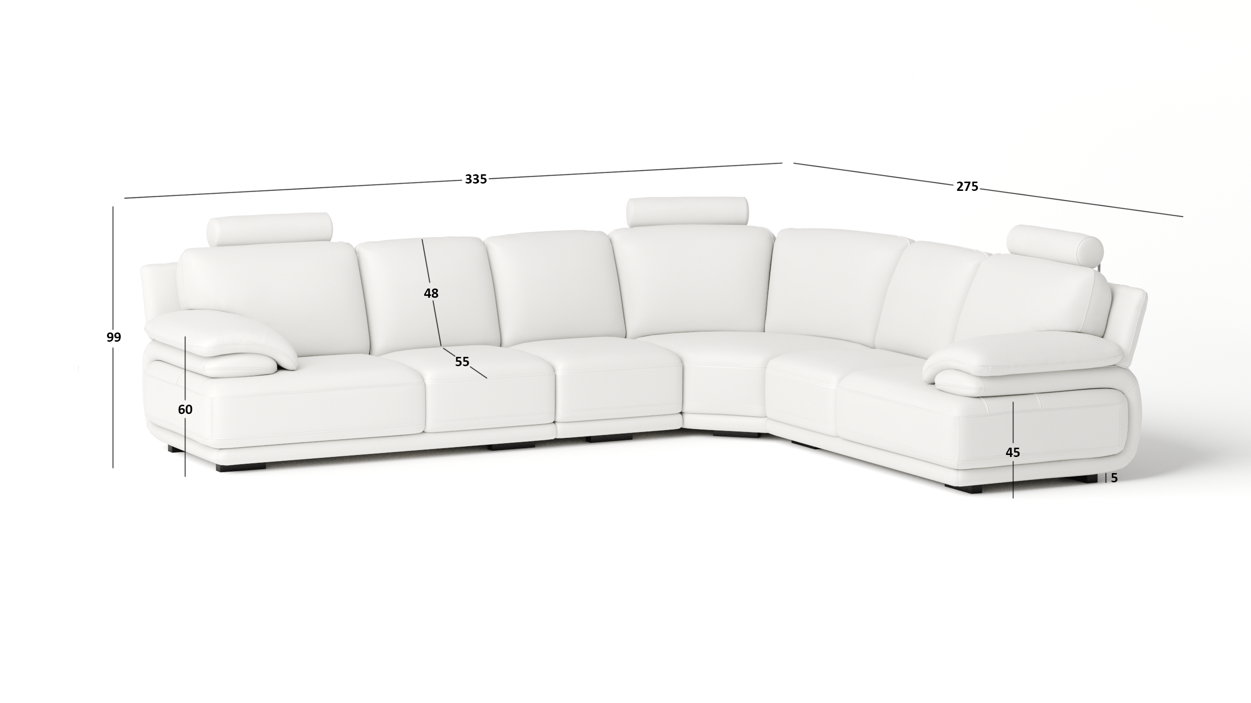 Juliet Leather Corner Lounge Option B 5 Thumbnail