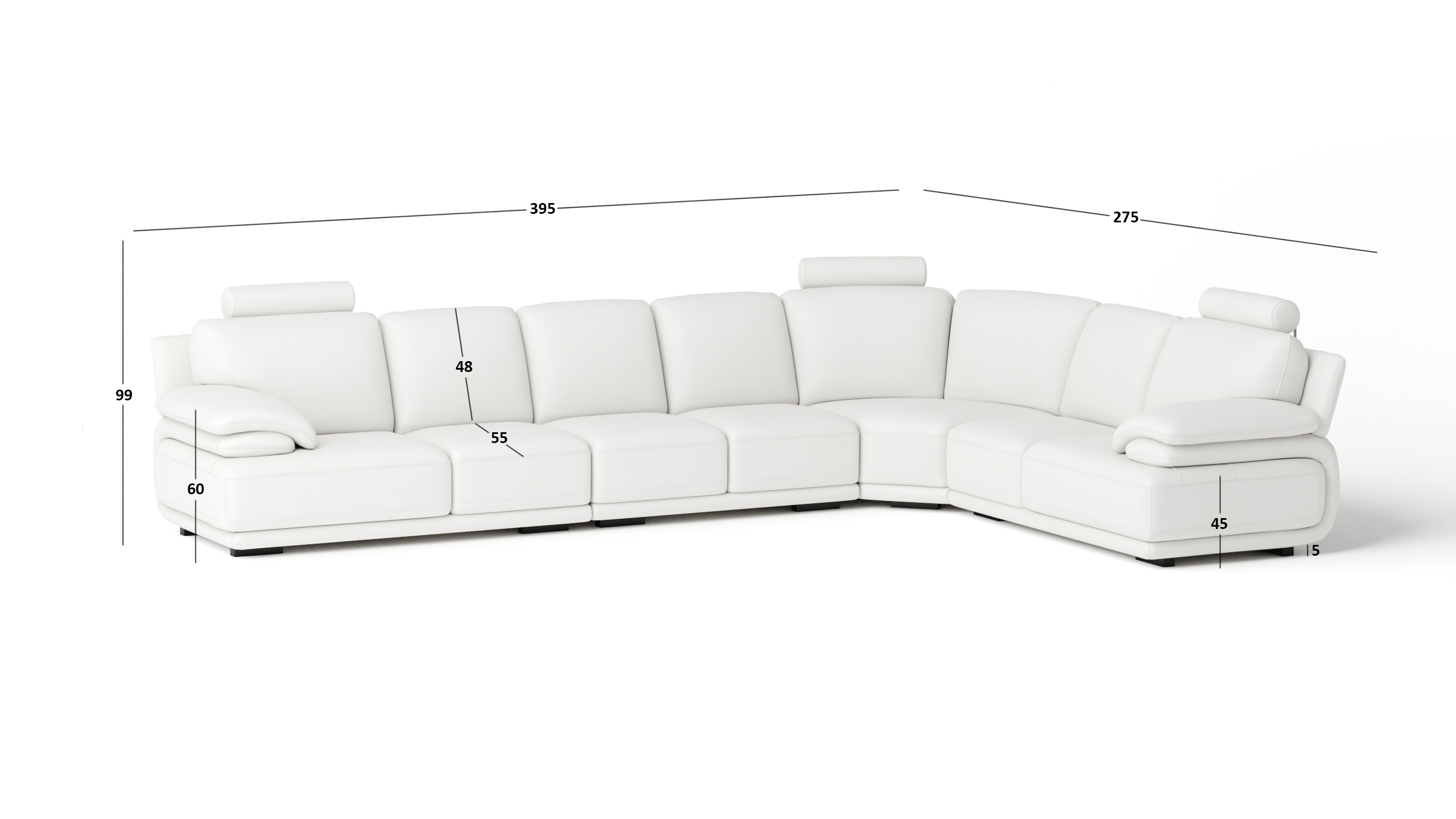 Juliet Leather Corner Lounge Option C 4 Thumbnail