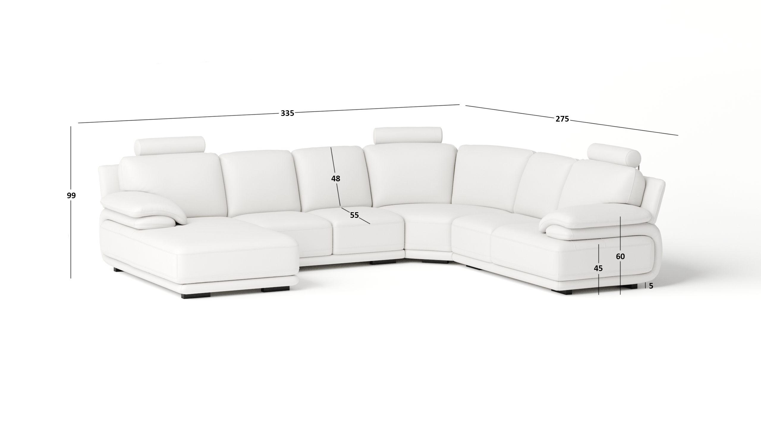 Juliet Leather Modular Lounge Option A 3 Thumbnail