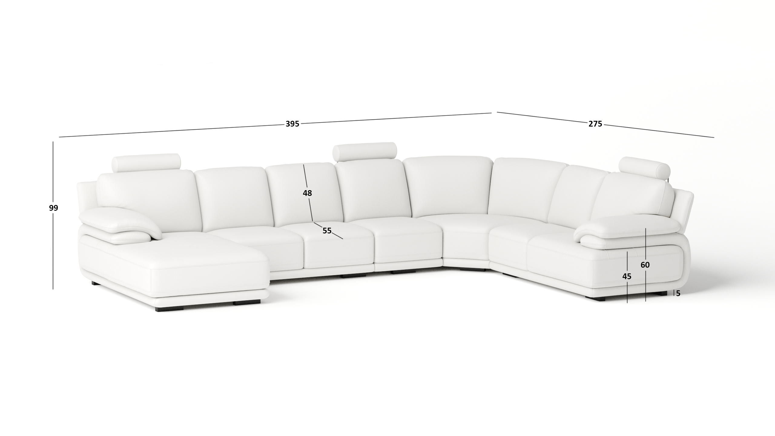 Juliet Leather Modular Lounge Option B 3 Thumbnail