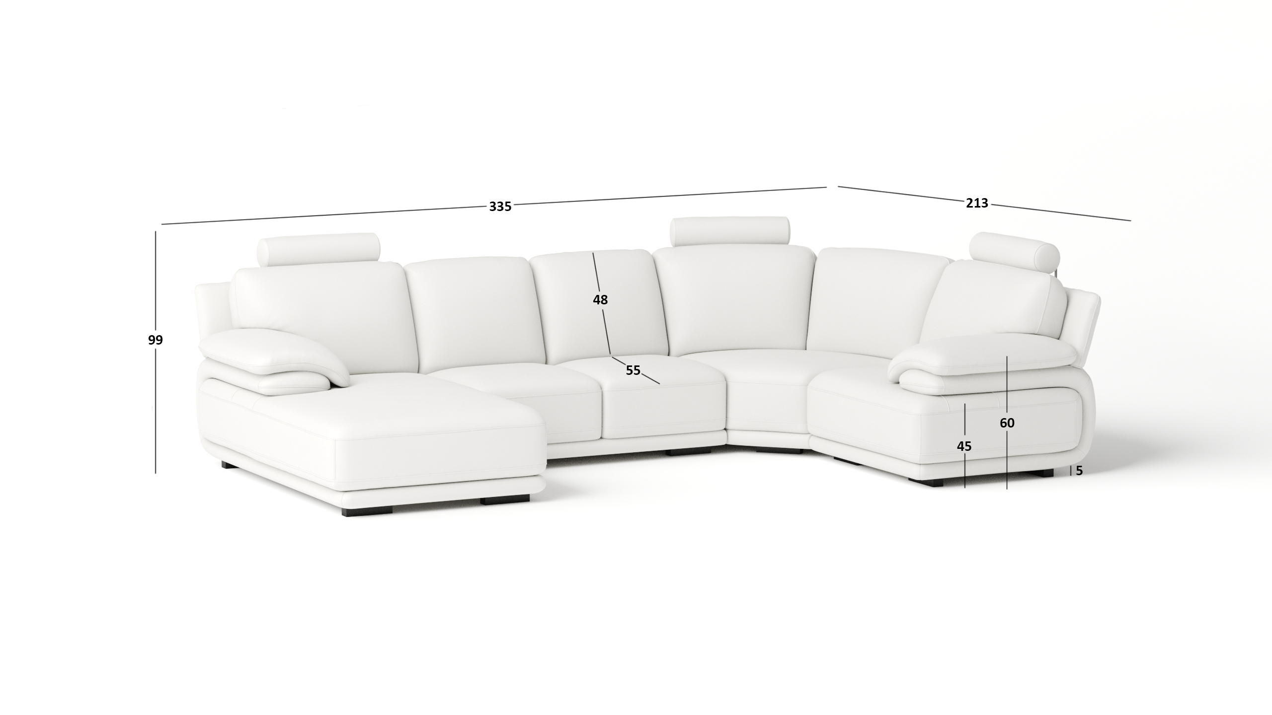Juliet Leather Modular Lounge Option C 4 Thumbnail
