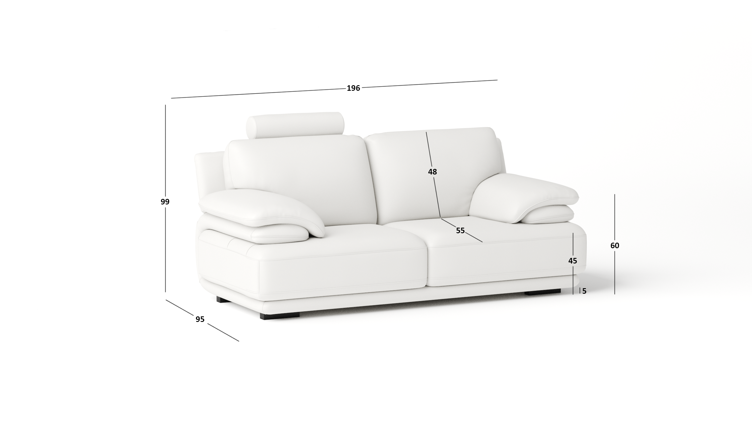 Juliet Leather Two Seat Sofa 3 Thumbnail