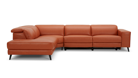 Stirling Leather Recliner Corner Lounge With Terminal Chaise