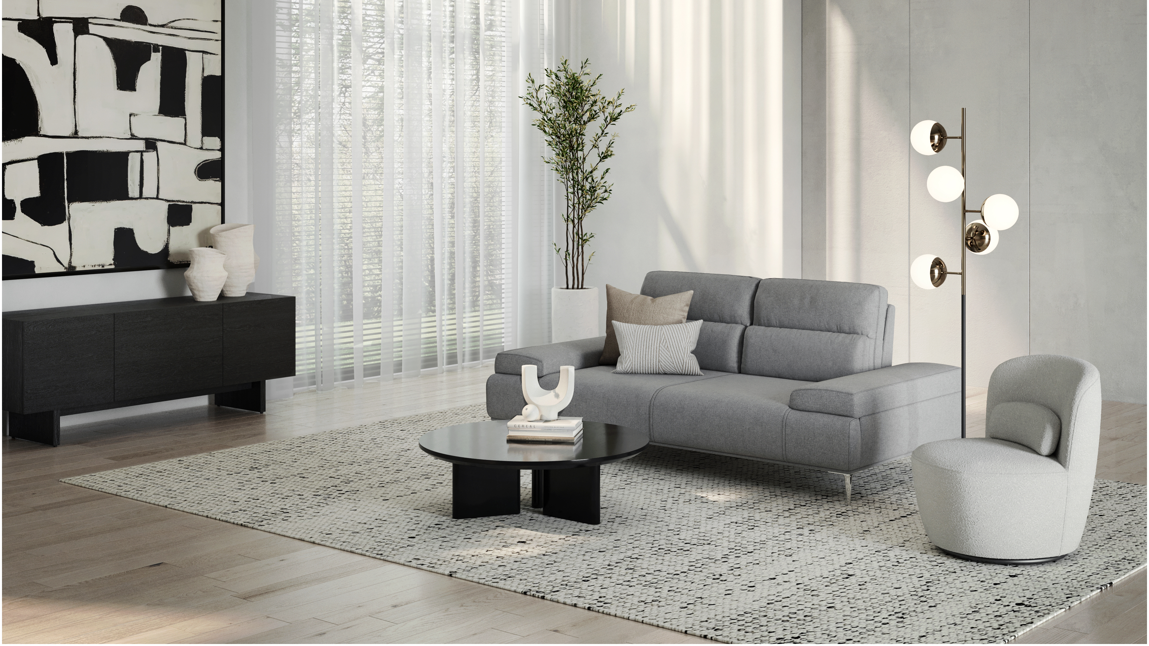 Karina Fabric Two Seat Sofa Ash 16 Thumbnail