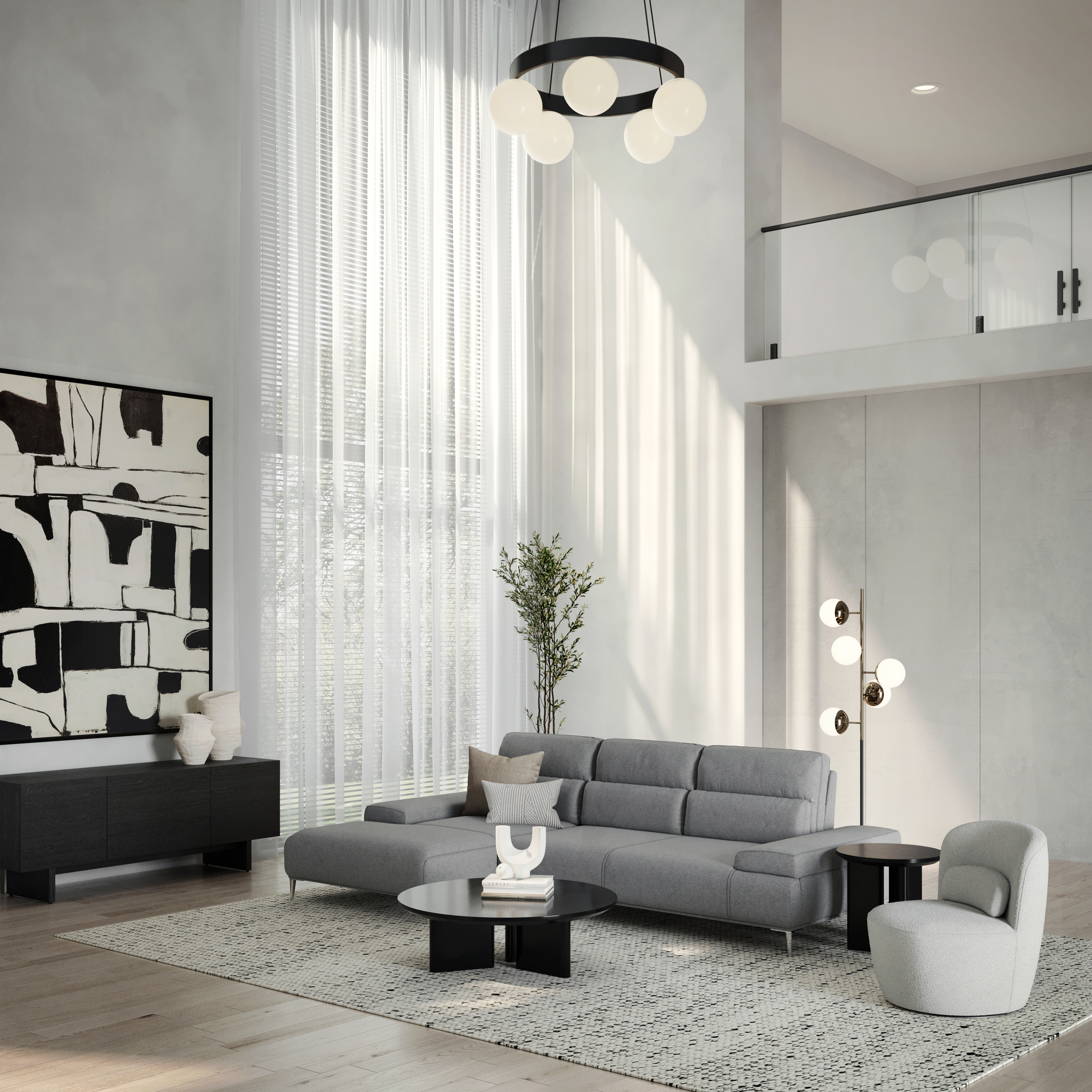 Karina Motion Sofa Fabric Chaise Lounge Ash 10 Thumbnail