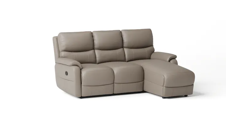 Kelsea Leather Chaise Lounge Option A with Manual Recliner
