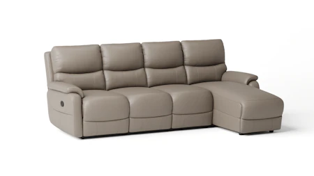 Kelsea Leather Chaise Lounge Option B with Manual Recliner