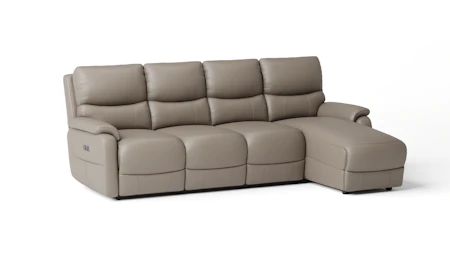 Kelsea Leather Chaise Lounge Option B with Power Recliner