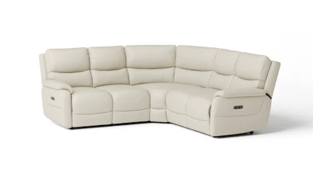 Kelsea Leather Corner Lounge Option A with Power Recliner